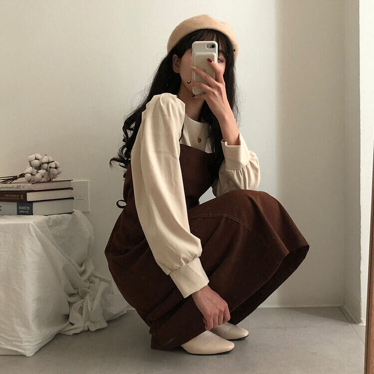 ステッチビスチェロングワンピース｜ワンピース｜韓国ファッション通販