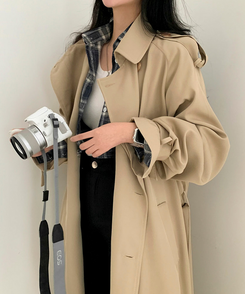 ルーズフィットトレンチコート ベージュ