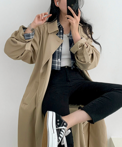 ルーズフィットトレンチコート ベージュ