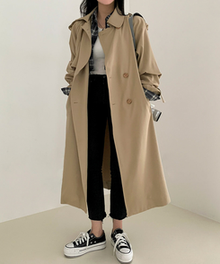 ルーズフィットトレンチコート ベージュ
