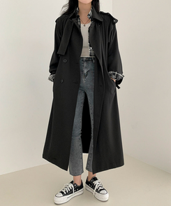 ルーズフィットトレンチコート ブラック