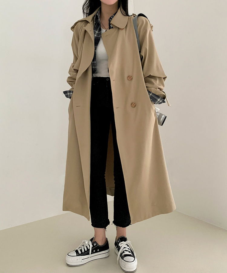 ルーズフィットトレンチコート ベージュ