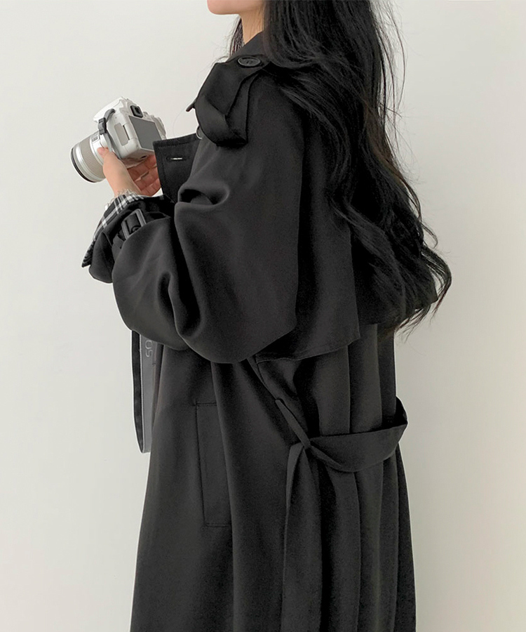 ルーズフィットトレンチコート ブラック