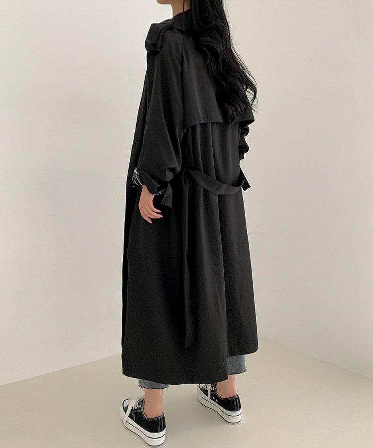 ルーズフィットトレンチコート ブラック