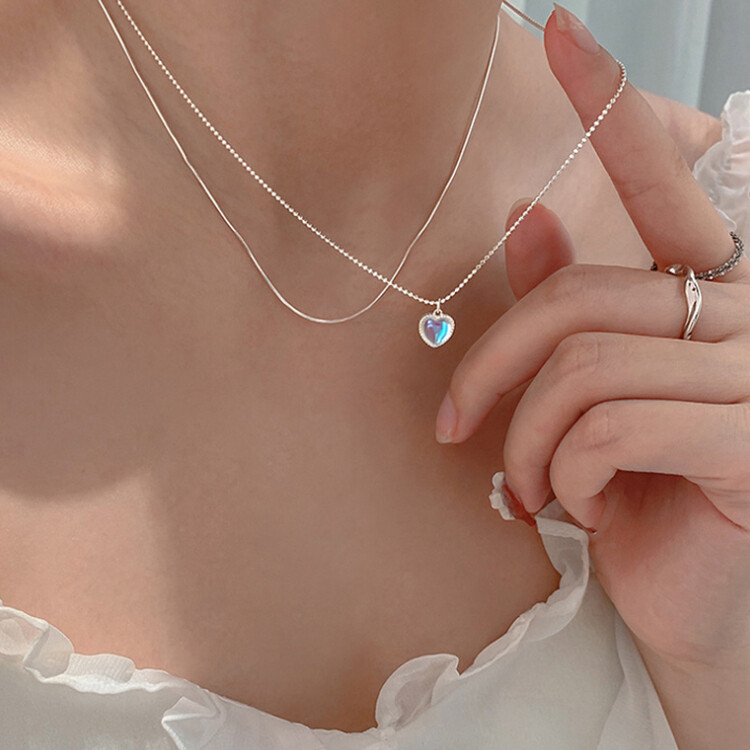 オーロラハートネックレス シルバー