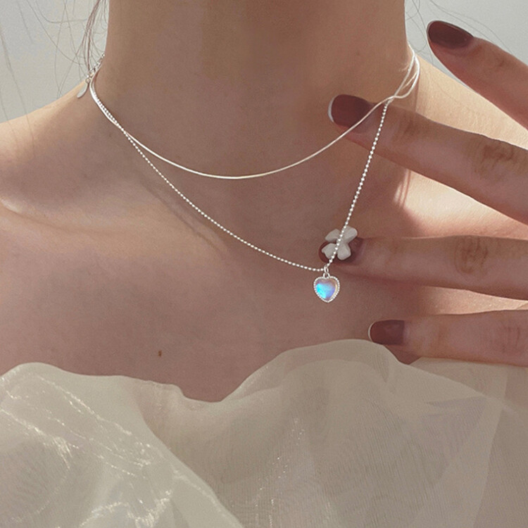 オーロラハートネックレス シルバー