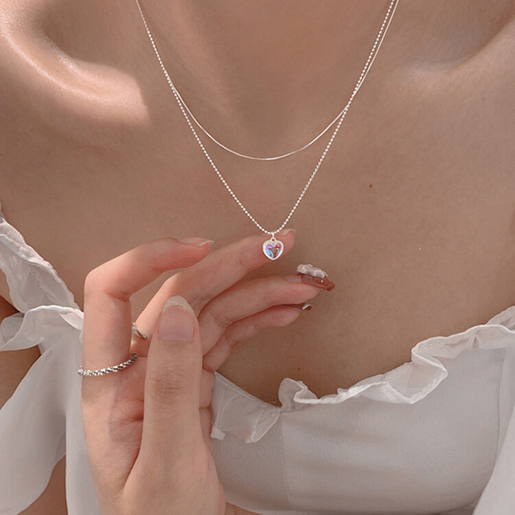 オーロラハートネックレス シルバー