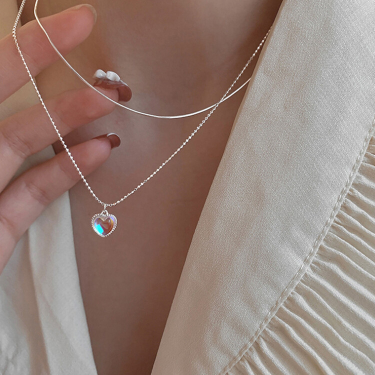 オーロラハートネックレス シルバー