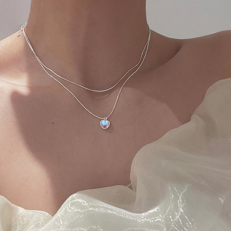 オーロラハートネックレス シルバー