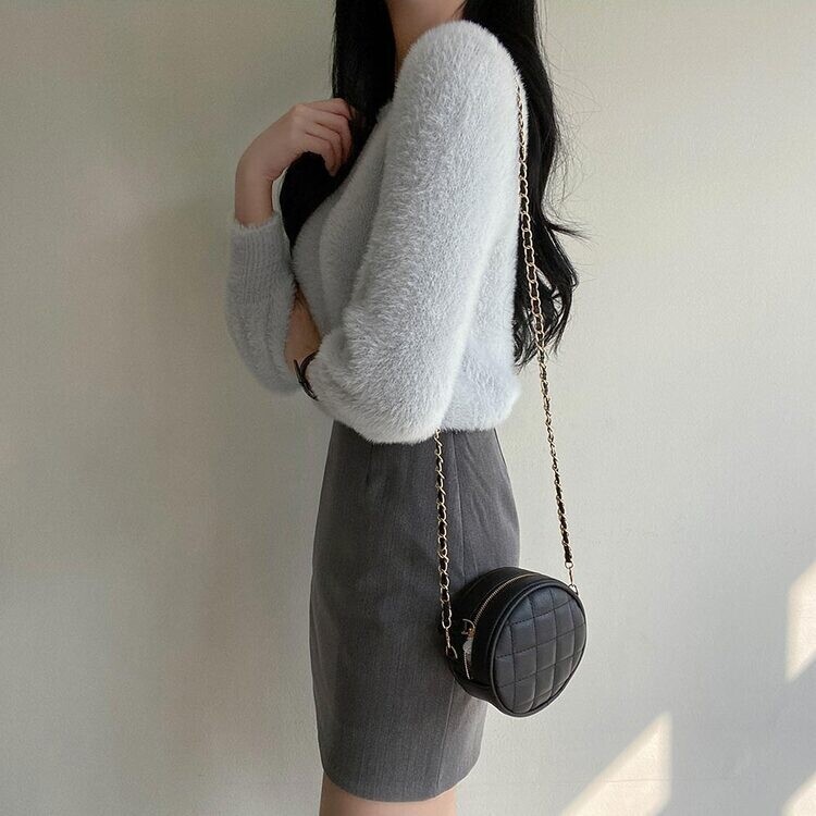 플레인 데일리 미니 에이치 스커트 그레이