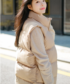 vs183 ハイネック中綿ダウンベスト｜カーディガン｜韓国ファッション