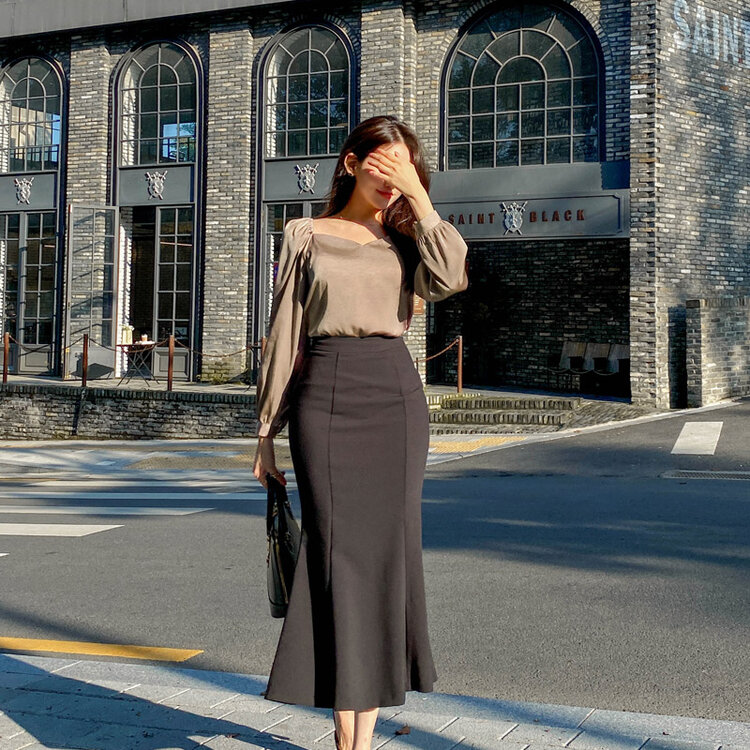 マーメイドロングスカート Black