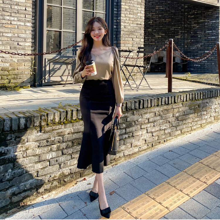 マーメイドロングスカート Black