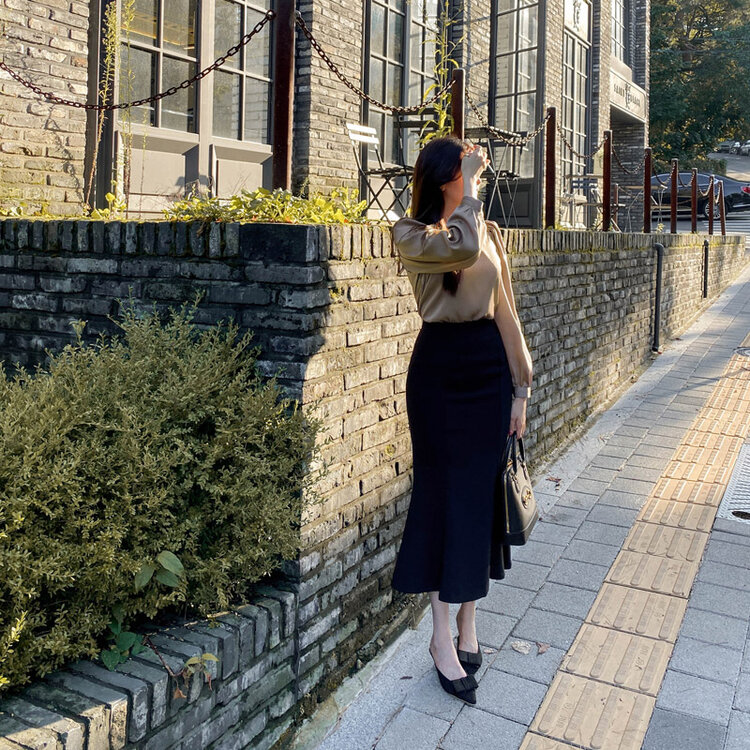 マーメイドロングスカート Black