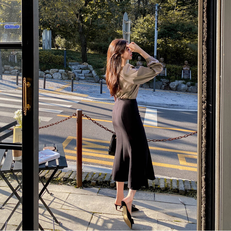 マーメイドロングスカート Black