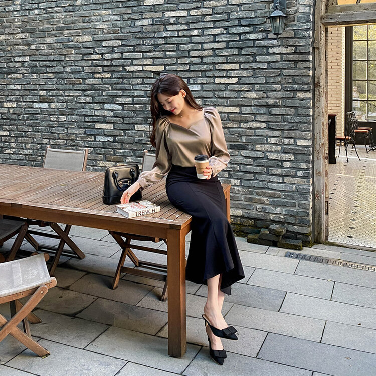 マーメイドロングスカート Black