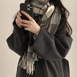 チェックマフラー8色 IVORY