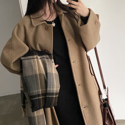 チェックマフラー8色 BLACK+BEIGE