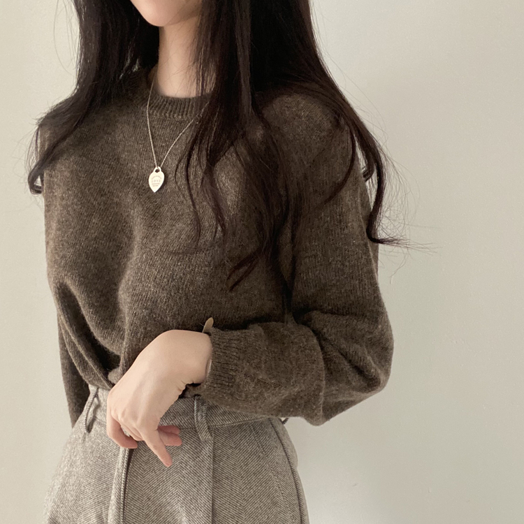 젤리빈 알파카 니트 nt 브라운