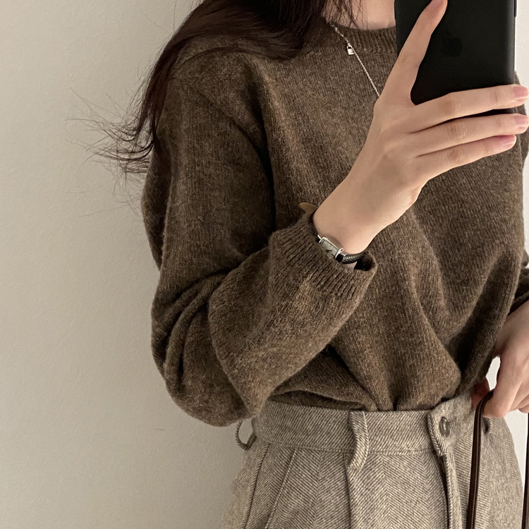 젤리빈 알파카 니트 nt 브라운