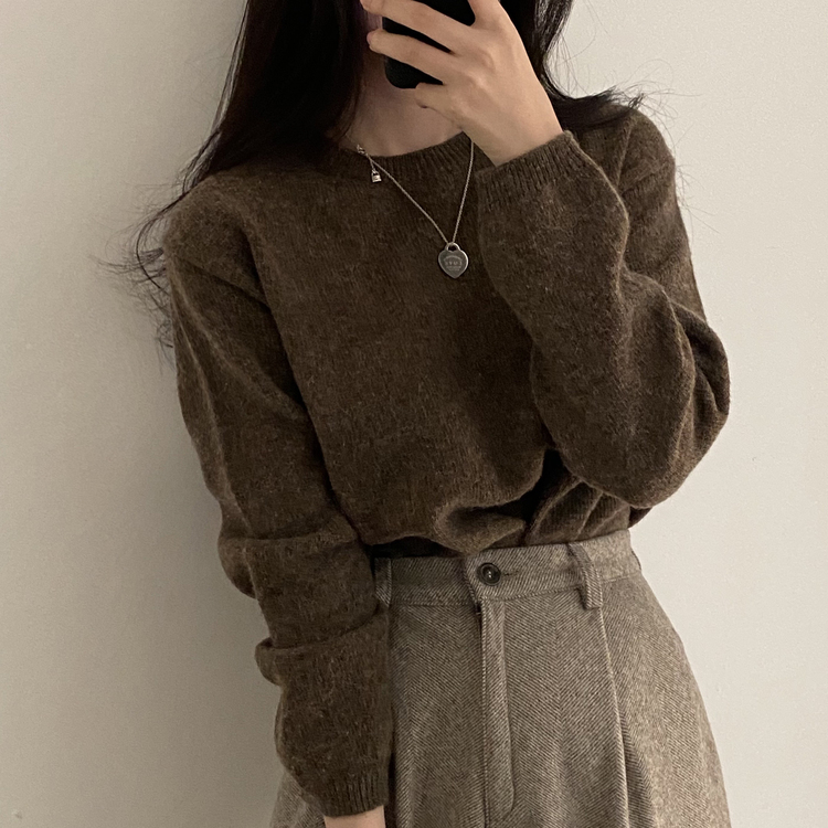 젤리빈 알파카 니트 nt 브라운