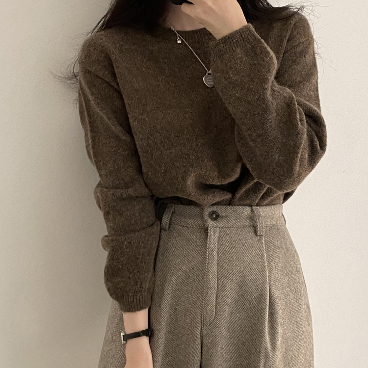 젤리빈 알파카 니트 nt 브라운