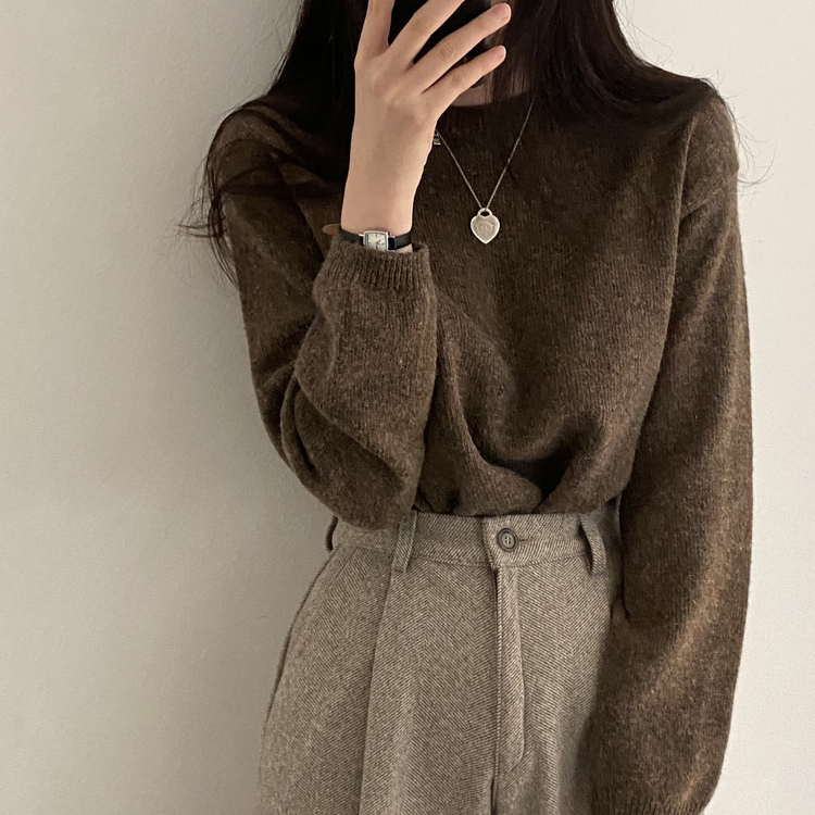 젤리빈 알파카 니트 nt 브라운