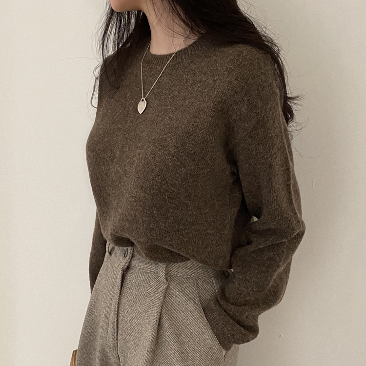 젤리빈 알파카 니트 nt 브라운