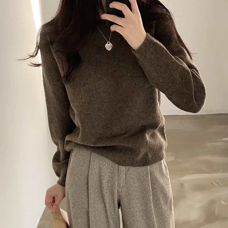 젤리빈 알파카 니트 nt 브라운