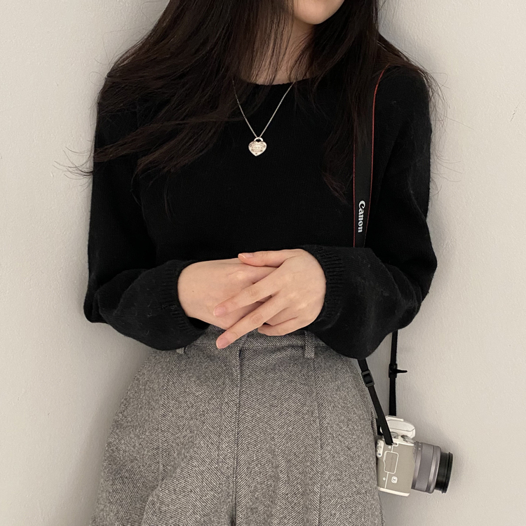 젤리빈 알파카 니트 nt 블랙