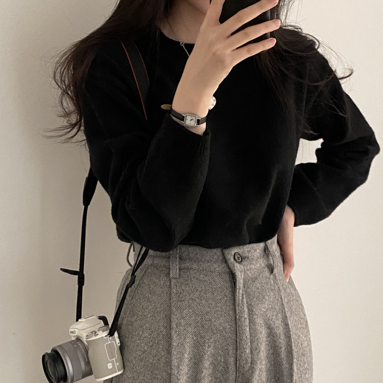 젤리빈 알파카 니트 nt 블랙