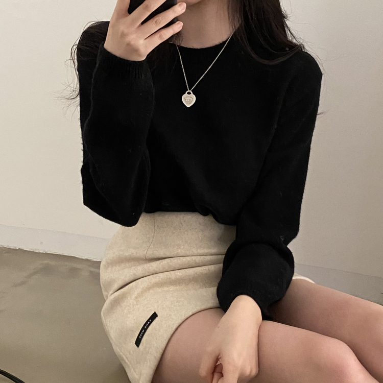 젤리빈 알파카 니트 nt 블랙