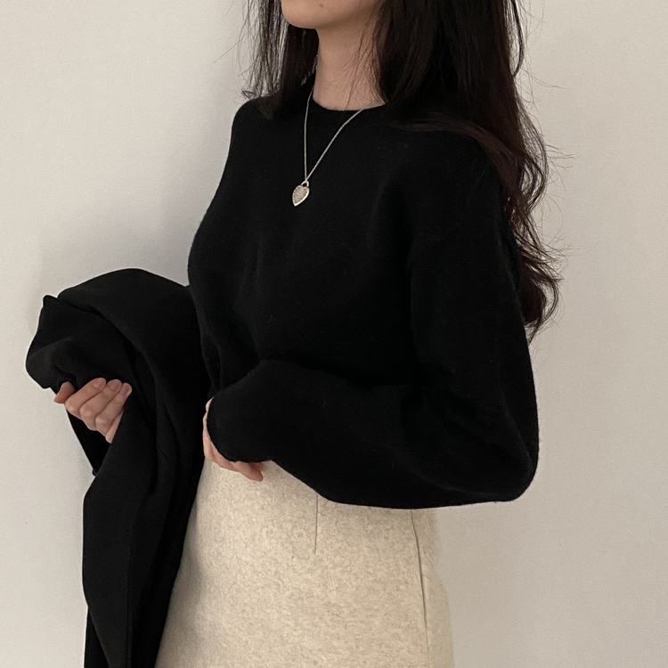 젤리빈 알파카 니트 nt 블랙