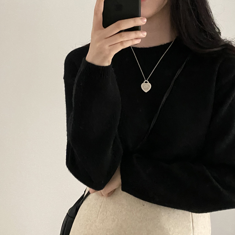 젤리빈 알파카 니트 nt 블랙