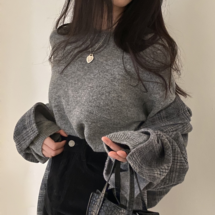 젤리빈 알파카 니트 nt 그레이