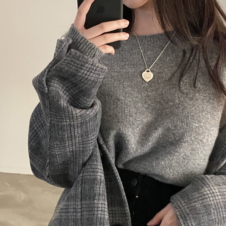 젤리빈 알파카 니트 nt 그레이