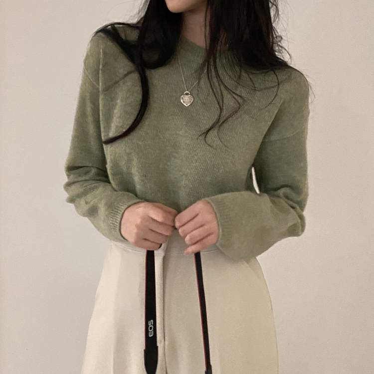 젤리빈 알파카 니트 nt 카키