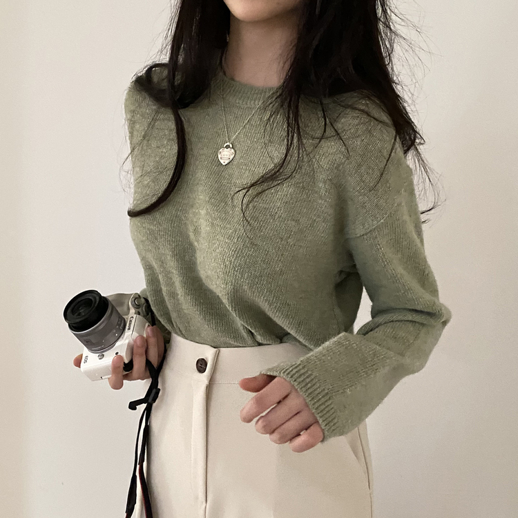 젤리빈 알파카 니트 nt 카키