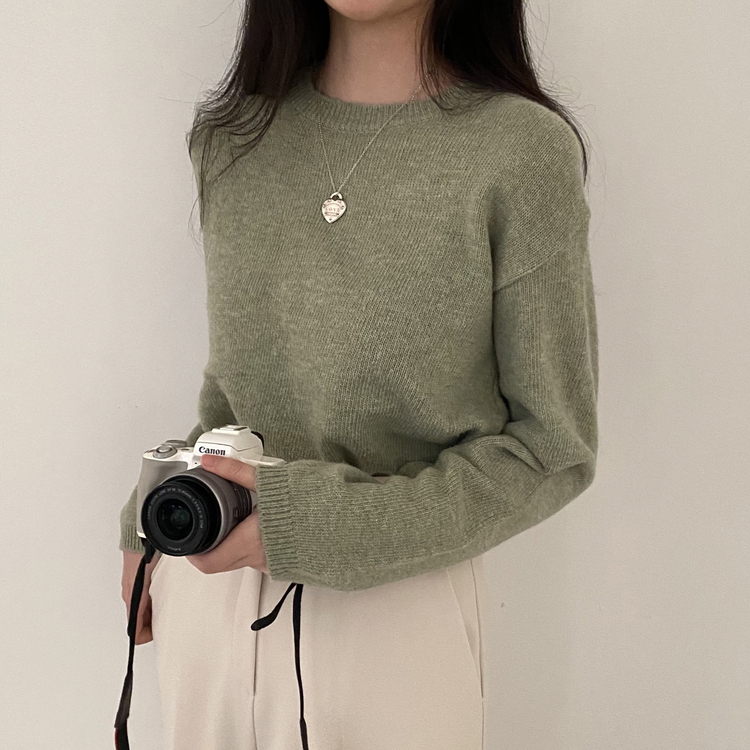 젤리빈 알파카 니트 nt 카키