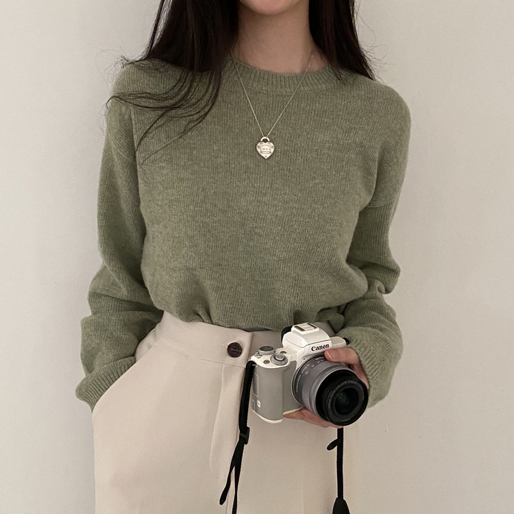 젤리빈 알파카 니트 nt 카키