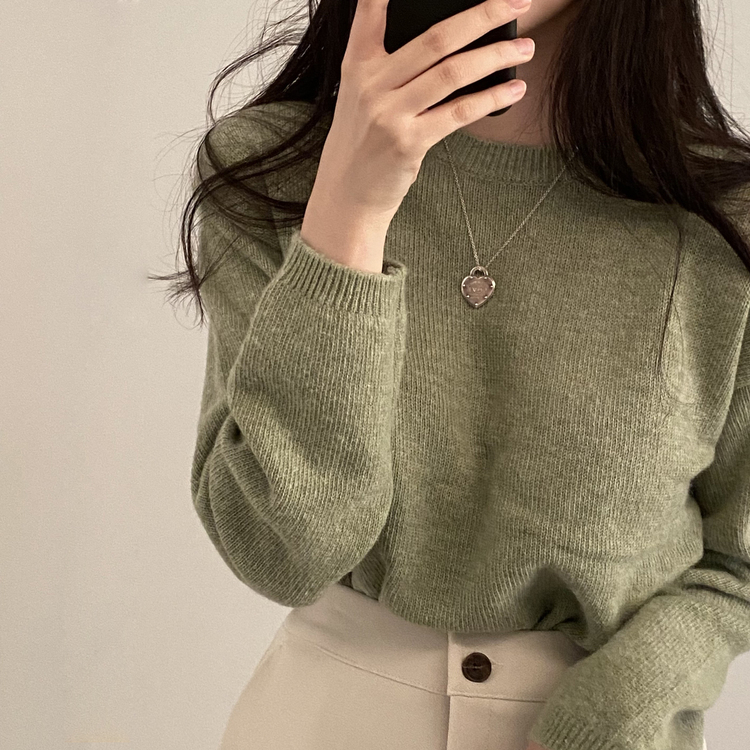 젤리빈 알파카 니트 nt 카키