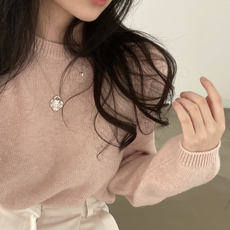 젤리빈 알파카 니트 nt 핑크