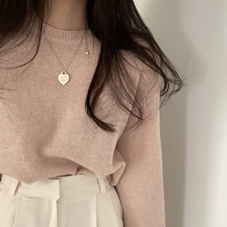 젤리빈 알파카 니트 nt 핑크