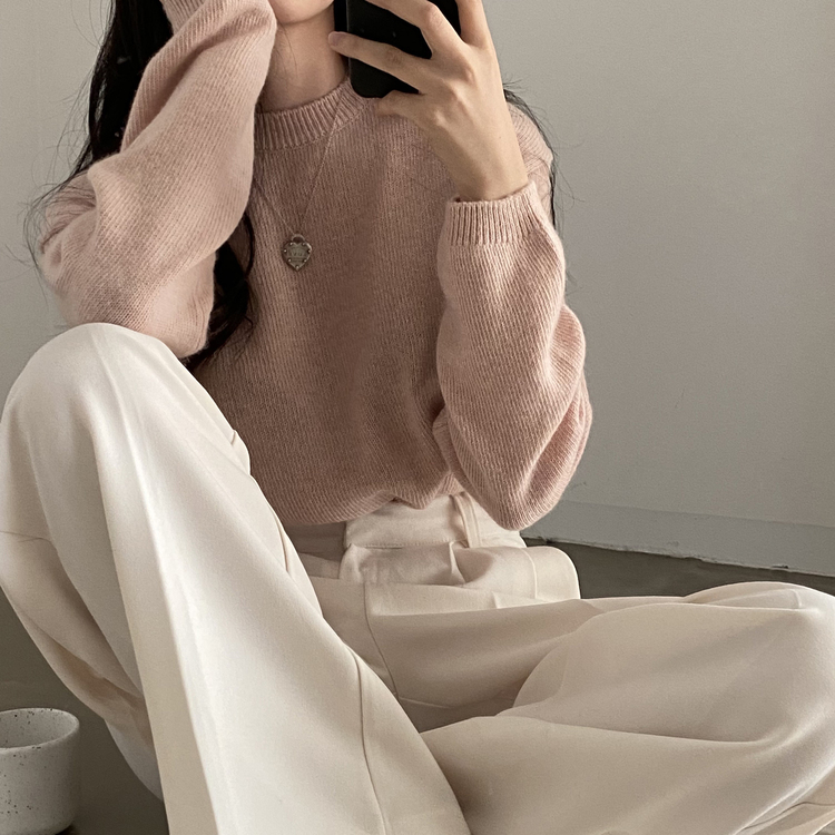 젤리빈 알파카 니트 nt 핑크