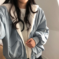 왕따숩 리버시블 항공 밍크 점퍼 무스탕 패딩 소라