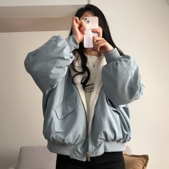 왕따숩 리버시블 항공 밍크 점퍼 무스탕 패딩 소라