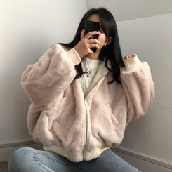 왕따숩 리버시블 항공 밍크 점퍼 무스탕 패딩 베이지