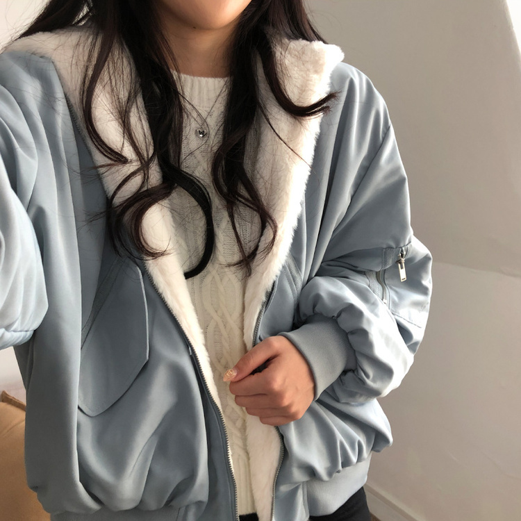 왕따숩 리버시블 항공 밍크 점퍼 무스탕 패딩 소라