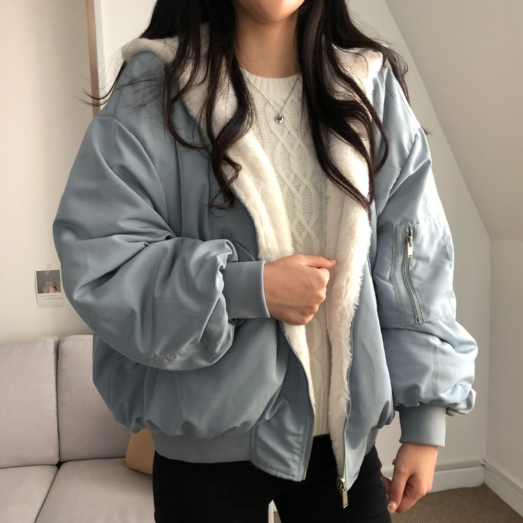 왕따숩 리버시블 항공 밍크 점퍼 무스탕 패딩 소라