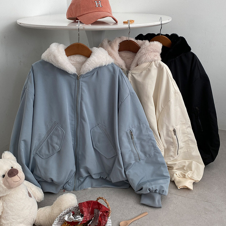 왕따숩 리버시블 항공 밍크 점퍼 무스탕 패딩